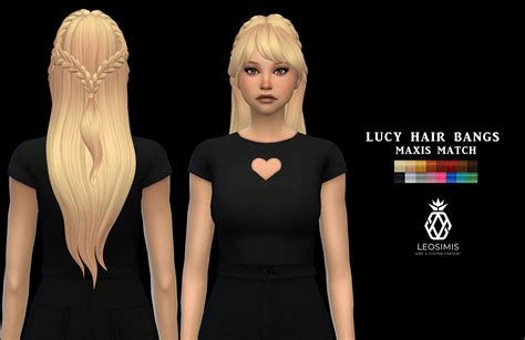 Leo 4 Sims Lucy Hair Bangs Sims 4 Hairs