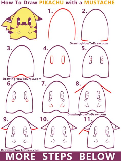 How To Draw Pikachu Easy Step By Step Cute Beryl Mearronsid
