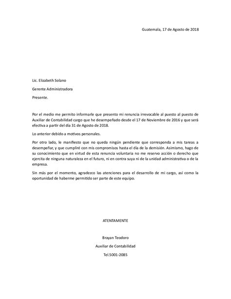 20 Carta De Renuncia Guatemala Cintlarax