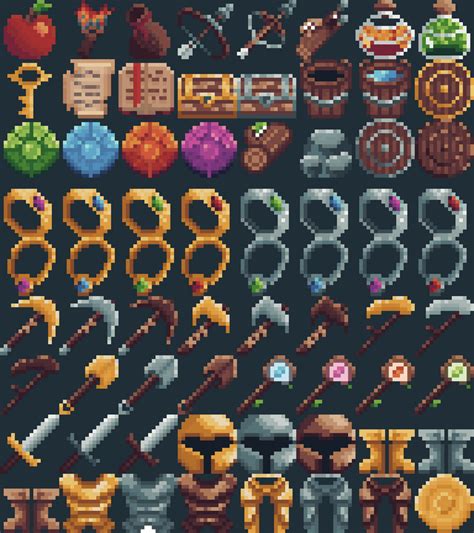 Adventure Rpg Icons Pack 16x16 By Magrozadev