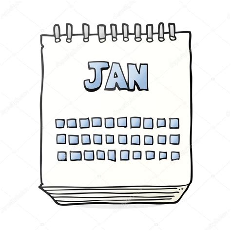 1 月を示す漫画カレンダー — ストックベクター © Lineartestpilot 101926102
