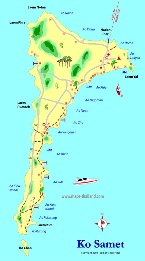 Map Of Koh Samet Thailand