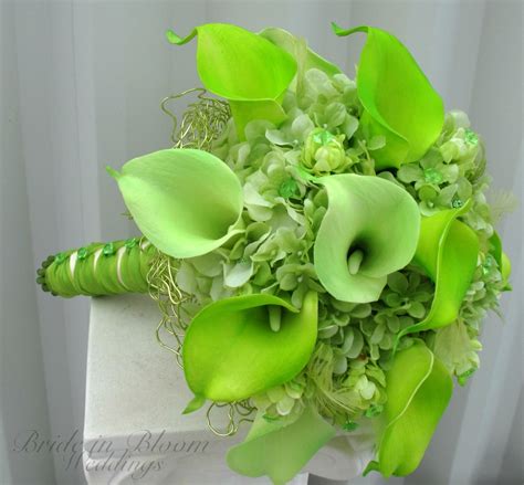 Lime Green Wedding Bouquet Real Touch By Brideinbloomweddings