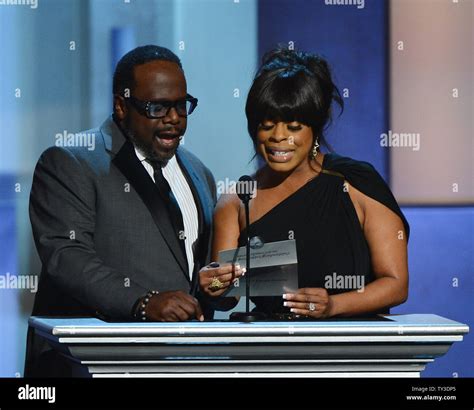 Actors Cedric The Entertainer And Niecy Nash Appear Onstage At The 44th Naacp Image Awards At