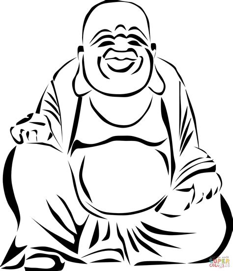 Laughing Buddha coloring page | Free Printable Coloring Pages