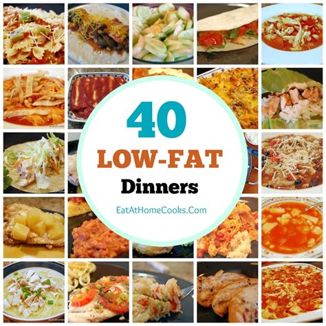 Everybody understands the stuggle of getting dinner on the table after a long day. My Big Fat List of 40 Low-Fat Recipes - Eat at Home