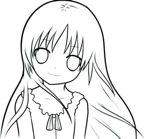 Cute Easy Anime Drawings Sketch Coloring Page