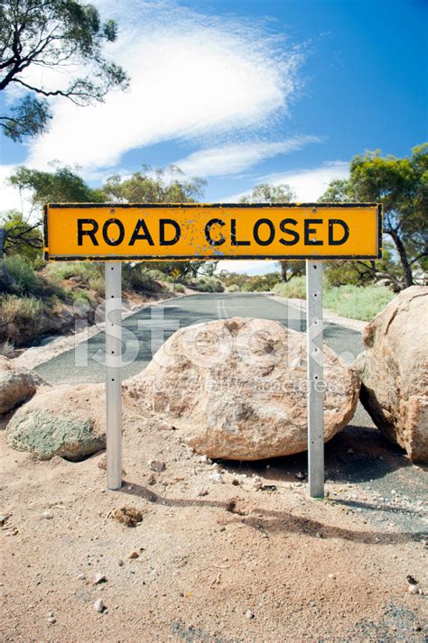 Road Closed Sign Stock Photo Royalty Free Freeimages
