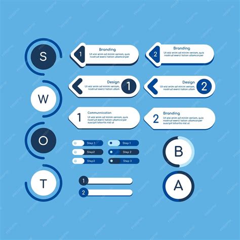 Premium Vector Blue Infographic Design Elements Vector Collection