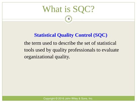 Ppt Chapter 6 Statistical Quality Control Sqc Powerpoint