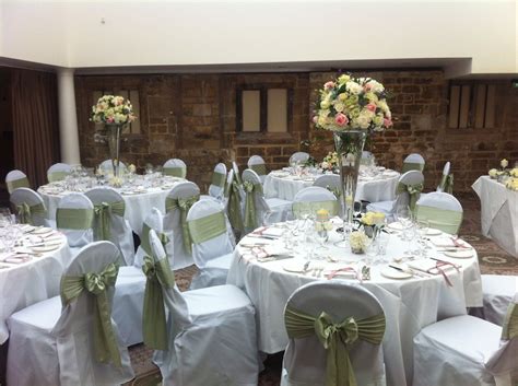 The linen and chair sashes. Chair covers with touch of sage satin sashes | Green ...