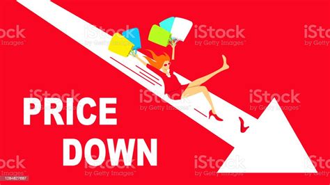 Woman Slides Down An Arrow Stock Illustration Download Image Now