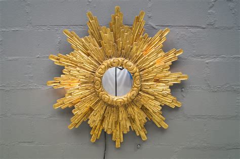 Mid Century Illuminated Sunburst Mirror 1950s For Sale At Pamono