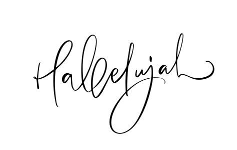 Hallelujah Vector Calligraphy Bible Text Christian Phrase Isolated On