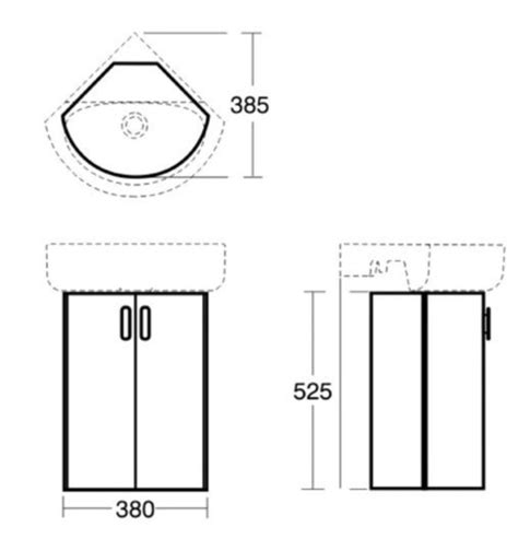 Ideal Standard Concept Space 370mm Wall Mounted Corner Basin Unit Elm