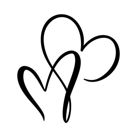 Calligraphic Love Heart Sign 374632 Vector Art At Vecteezy