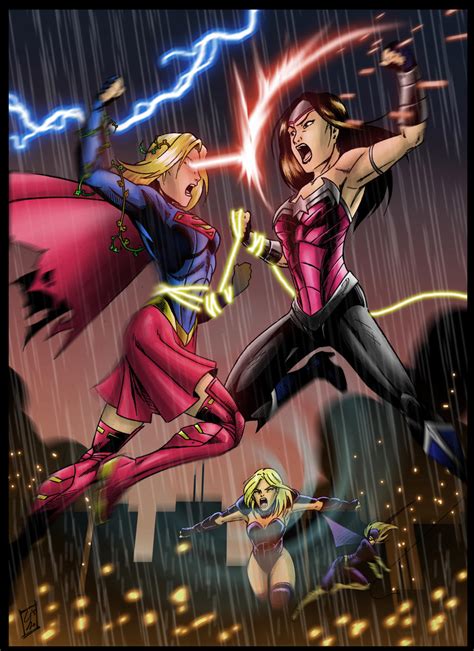 Supergirl Vs Wonder Woman By Huang Jun On Deviantart