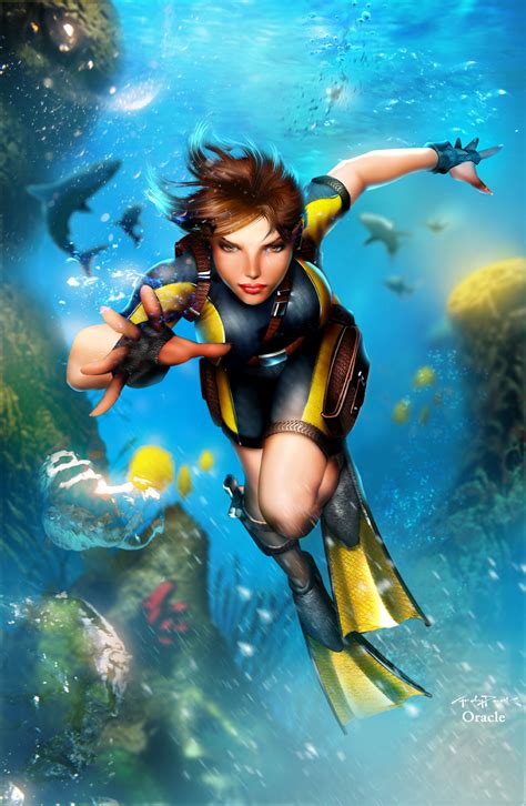 Andy Park Mystic Oracle Lara Croft Tomb Raider Highres Non Web Source Girl Bodysuit