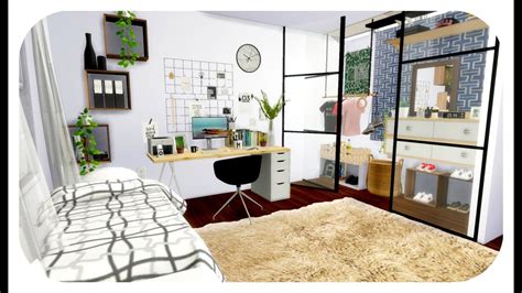 The Sims 4 Speed Build My Dorm Room Cc Links Youtube