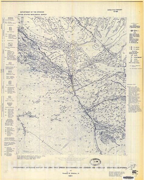 Map Preliminary Geologic Map Of The Lone Tree Creek Quadrangle San