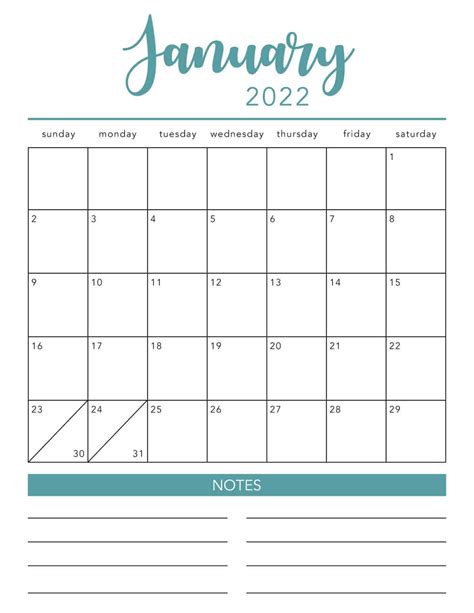 Download 2022 Printable Calendars 2022 Printable Calendar Vertical