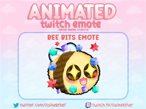 Animated Cute Bee Bits Emote Twitch Discord Youtube Etsy