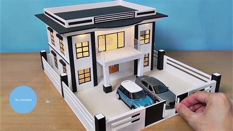 Making A Modern Residential Building Model Miniature House 22 Youtube