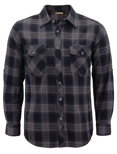 Mens Premium Cotton Button Up Long Sleeve Plaid Comfortable Flannel