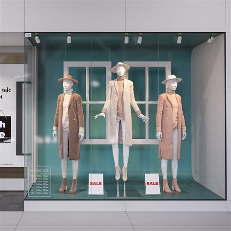 Shop Front With Female Mannequin 3d Model Cgtrader