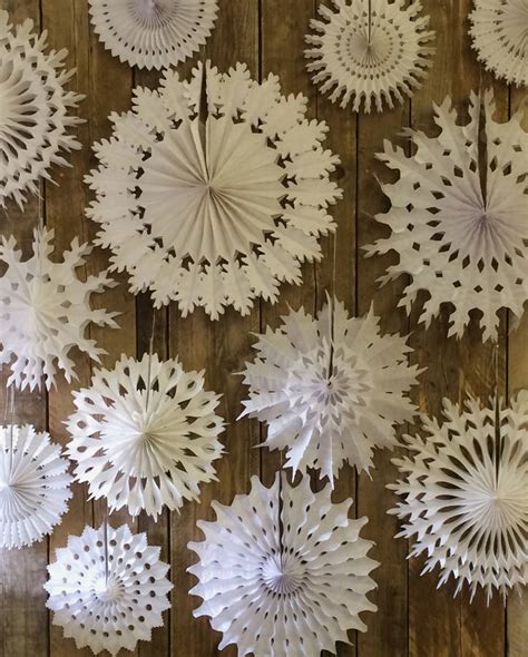 Set Of 40 Christmas Snowflake Paper Decorations By Petra