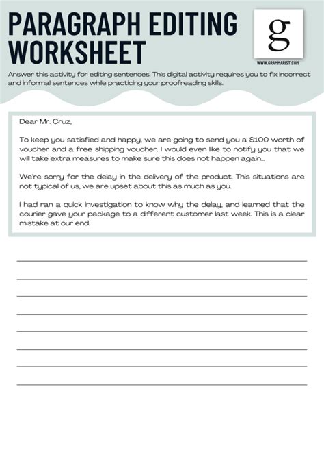 Editing & proofreading worksheets