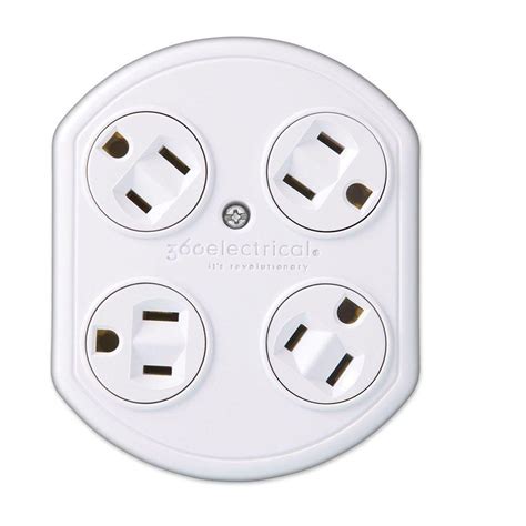 4 outlet surge suppressed plug strip. 360 Electrical 4 Outlet Rotating Adapter-36030-W - The ...