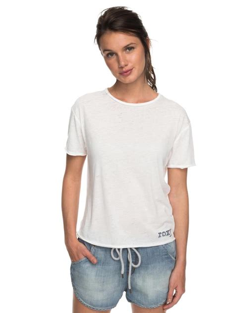 White Womens Roxy T Shirts Mojito Party Burn Out T Shirt Marshmallow Navigate Fp