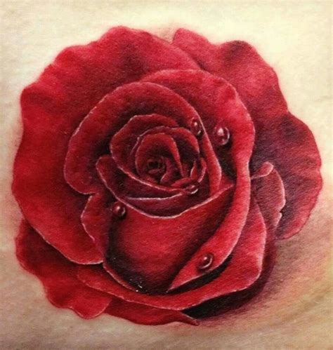 3d rose with rainwater tattoo. Pin by Nena Villa on GOT ME iNKED UP | Realistic rose ...