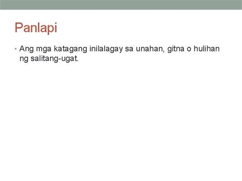 Filipino Lesson 1 Nilalaman Panlapi Salitangugat Pagbubuod Tagubilin