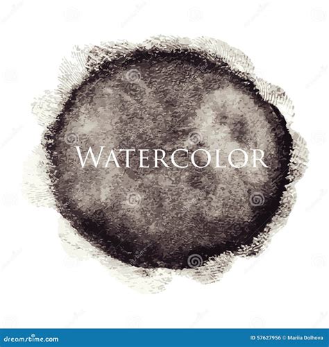 Black Abstract Watercolor Hand Drawn Texture Isolated On White Stock
