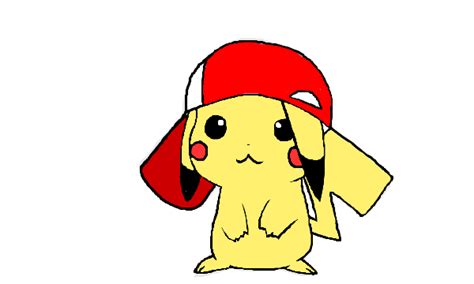 Pikachu Wearing Ashs Hat By Kittenteheevee On Deviantart