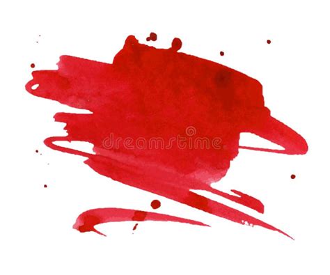 Red Watercolor Stain With Aquarelle Paint Blotch Stock Vector
