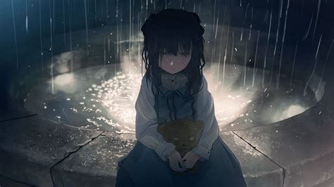 Anime Girl Sad Rain Wallpapers Top Free Anime Girl Sad Rain Backgrounds Wallpaperaccess