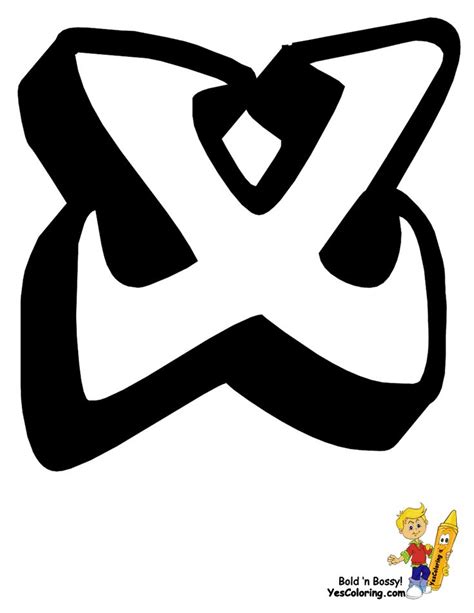 An Image Of The Letter X In Black And White With Some Type Of Design On It