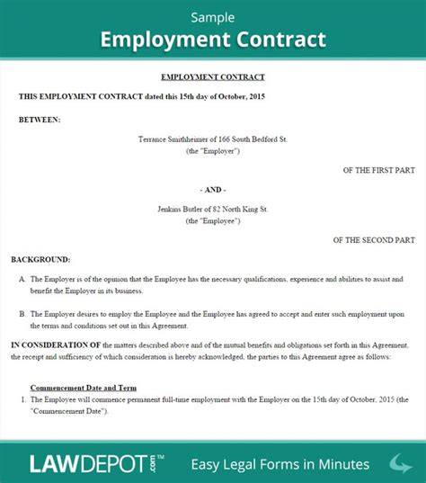 Employment Contract Letter Template | Images and Photos finder