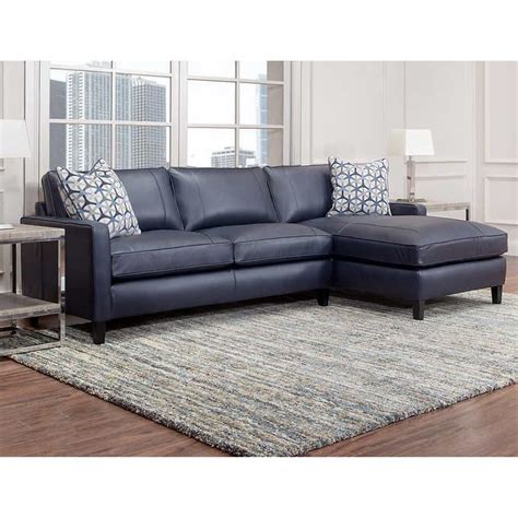 Just painted it creamy mushroom by behr, have a navy couch, and seriously considering drop cloth slipcovers. Griffith Top Grain Leather Sectional, Navy Blue | Leather ...