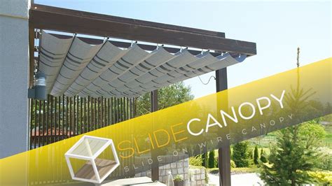 Slidecanopy Slide On Cable Canopy Retractable Awning Pergola Cover