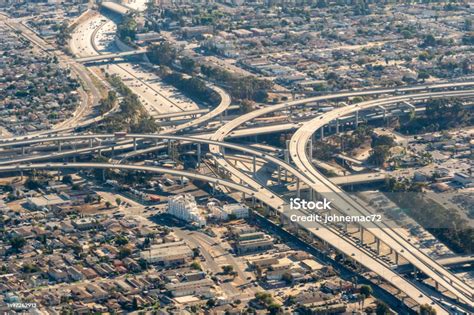 Aerial View Of The 110 And 105 Interchange Stock Photo Download Image