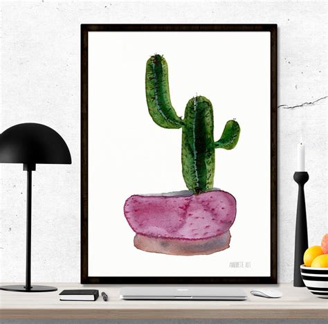 Minimalist Cactus Art Print Botanical Wall Art Home Decor