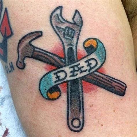 Sleeve tattoo design reaper clock. 70 Dad Tattoos For Men - Memorial Ink Design Ideas