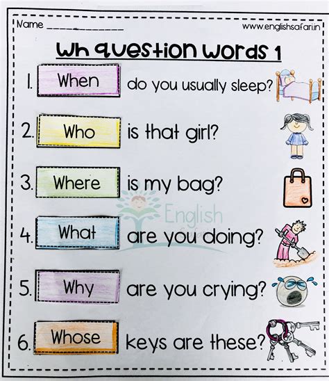 Answering Wh Questions Worksheet