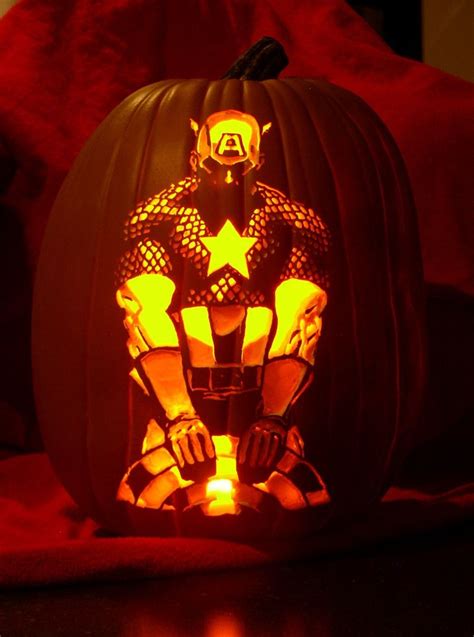 Stunning Captain America Pumpkin Carving Pumpkin Carving Spiderman