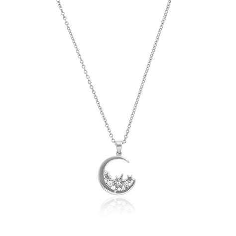 Celestial Silver Moon Necklace Olivia Burton London
