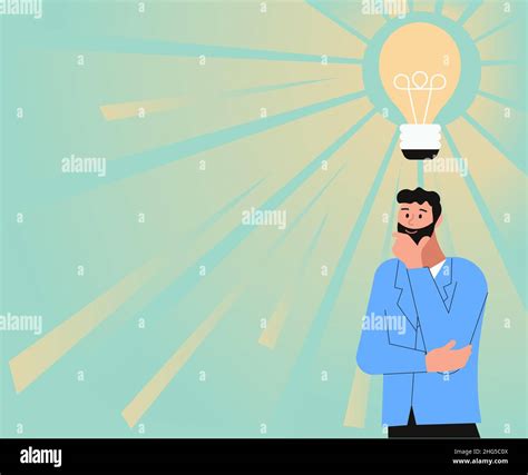Illustration Of A Man Standing Coming Up With New Amazing Ideas